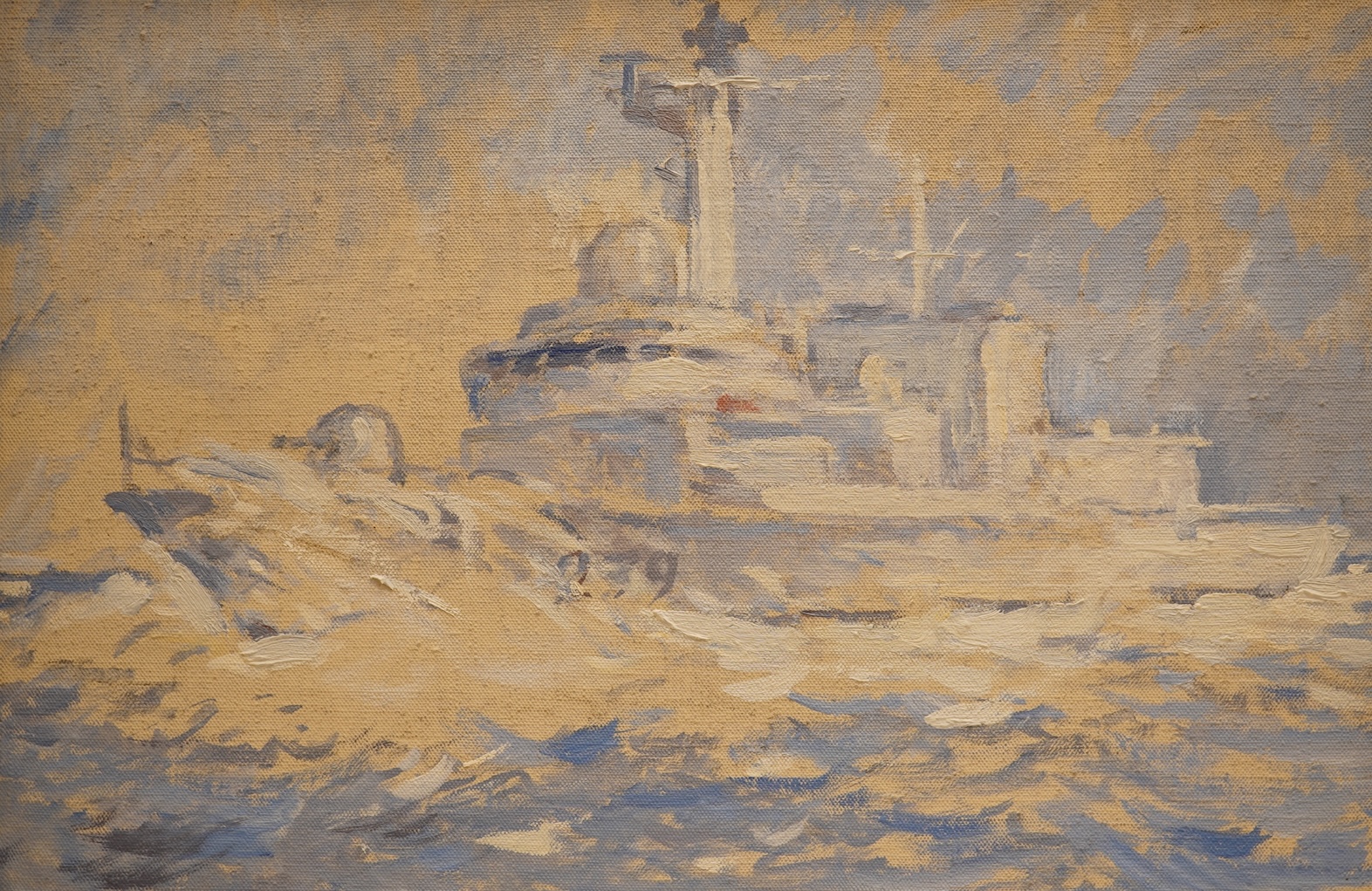 Bernard Philip Batchelor (1924-2012), ‘H.M.S. Richmond’, 2000, monogrammed and dated lower right, titled lower left, 25cm x 35.5cm